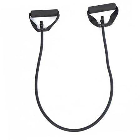 STOBAZA Bande de Résistance Élastique Fitness avec Poignées Corde Exercice Latex Naturel Bandes de Musculation pour Yoga Pilates Renforcement Entraînement à Domicile et Salle Noir LB