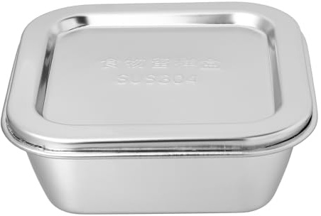 Veemoon Mantequera de Acero Inoxidable con Tapa Plana Caja Cuadrada para Mantequilla y Resistente al Fácil de Limpiar para Cocina y Conservación Refrigerador