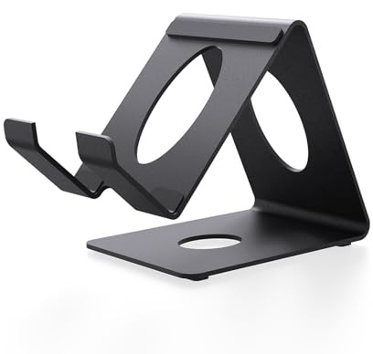 Travel Friendly Ergonomic Multi Purpose Metal Desktop Stand For Handheld Consoles And Mobile Devices Sturdy Construction Antiscratch Silicone Pad Stand