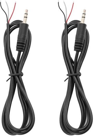 PENGLIN 2 Stück 1Meter 3.5mm 1/8 Stereo Audio Stecker auf offenes Kabel | mit blanken Enden