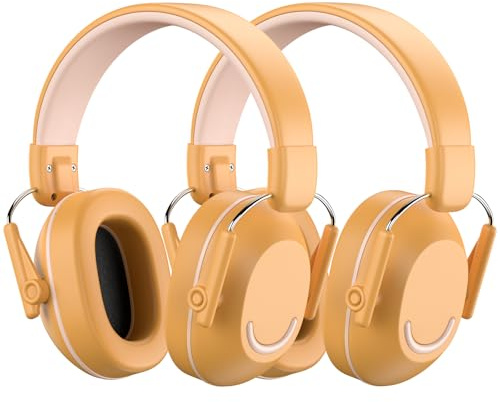 Link Dream Cuffie Antirumore Bambini SNR 30dB, Cuffie Insonorizzanti e Protettive Antirumore per Bambini 3–16 Anni, Cuffie Isolamento Acustico per Lavoro, Viaggi, Concerti, Studio, Arancione, 2 Pezzi