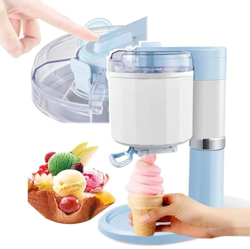 Gelatiera fai da te (1000 ml), gelato fatto in casa, produzione rapida in 15 minuti, separazione del contenitore + facile da pulire, per preparare frullati e smoothie,A