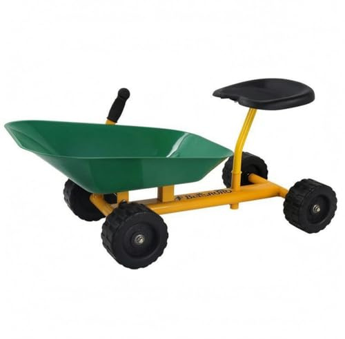 kowaku Carriola Sabbia Struttura Struttura a Tubi Carrello Sedile Vasca Plastica Carrello a 4 Ruote per Bambini, Esterno, Verde