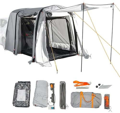 Inflatable Car Awning Tent, Waterproof Camping Tent for SUV/Truck/Van, 210D Oxford Cloth, Portable Folding Design, Fits 3-4 People, Easy Setup