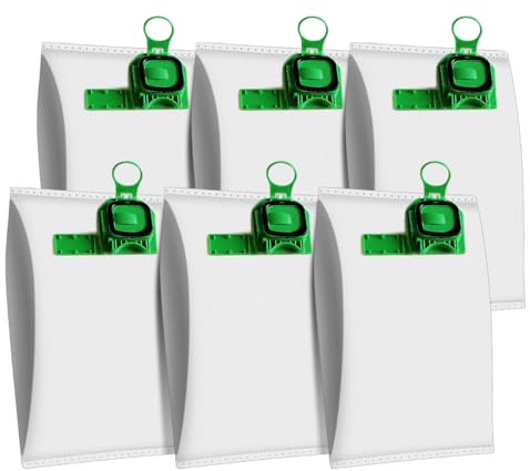 YanBan 6pcs Vacuum Replacement Bags Dust Filter Bag for Vorwerk Garbage Bags VK140 VK150 FP140 Bo rate kobold Vacuum Cleaner, Green/Yellow（Color Random Delivery)