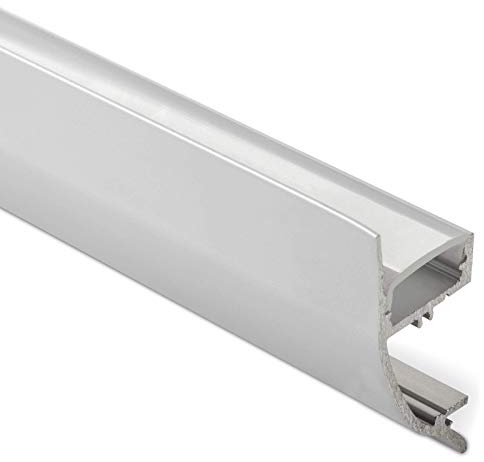 SOTECH 3 x LED Profil-43 Aluminium eloxiert Streifen bis 12 mm | 2000 x 17 x 41 mm mit opaler Abdeckung für LED Breite indirekte Beleuchtung Wandprofil