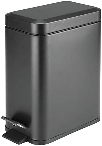 HOMION 5L SLIM BLACK PEDAL BIN RECTANGULAR REMOVABLE BUCKET EASY TO CLEAN 5 LITRE