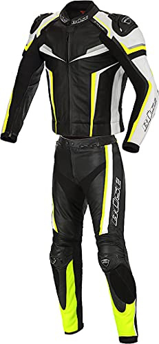 Büse Mille Abito in pelle moto a due pezzi (Black/White/Yellow,52)