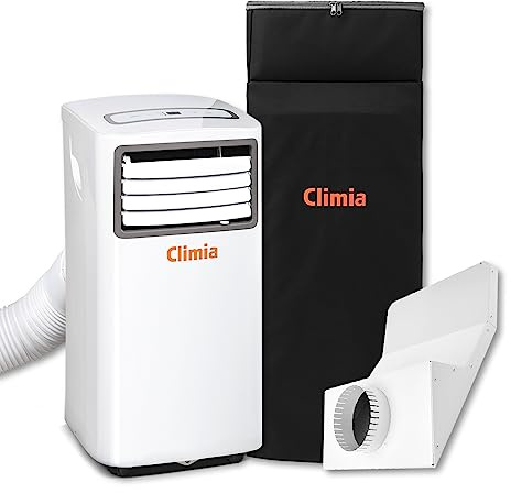 Climia CMK 2600 - Aire acondicionado portátil con refrigerante ecológico 3 en 1, aire acondicionado, aire acondicionado, ventilador y deshumidificador (CMK 2600, incluye funda protectora y adaptador