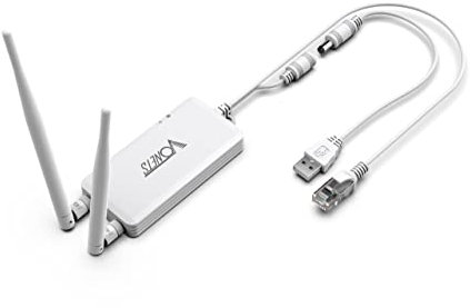 Vonets VAP11S Mini WiFi Bridge/Repeater/Router - 2.4GHz Industrial with 2 RJ45 Ethernet Ports and 2 External Antennas, Perfect for Electronic Scale, PLC, DVR
