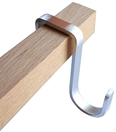 DANXQ Quadratischer Rohrhaken, flache Aluminium-Legierung, Rohrhaken, Balkonhaken, Innenhaken, 5 Stück (S-Haken für 3 cm)