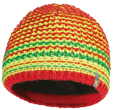 PSS StrickMütze mit Fleece Innenrand Gelb/Rot Größe OneSize