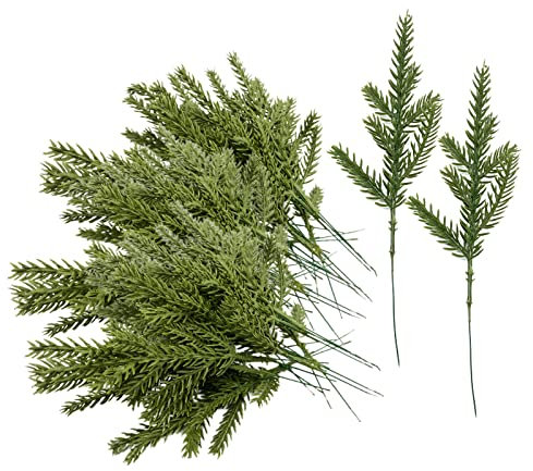 TSHAOUN 60 Piezas Ramas de Pino Artificiales y Falsas - Manualidades con Guirnalda para decoración del hogar en Navidad (60 PCS)