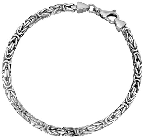 Avesano Armband Königskette 925 Silber Herren Königsketten-Armband Breite 4 mm Silberarmband mit Schmuck Box Länge 21 cm verfügbar 102096-021