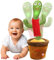 Edencomer Cactus che balla e ripete, cactus parlante canta 120 canzoni volume regolabile, cactus ha una funzione di registrazione di bagliori danzanti, peluche interattivo ripete