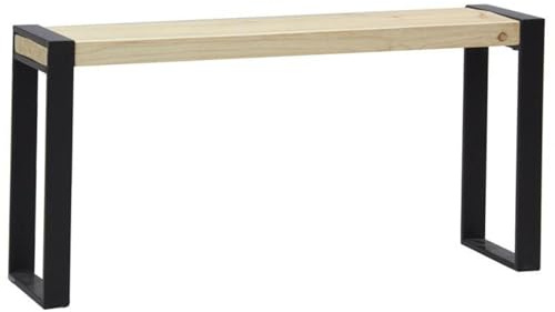 AUBRY GASPARD - Banc en Pin et Métal - Moderne et Sobre - Pin Naturel et Métal - Longueur 80 cm - Largeur 20 cm - Hauteur 40 cm - Livré en Kit - Poids 5 kg - Design Compact et Polyvalent