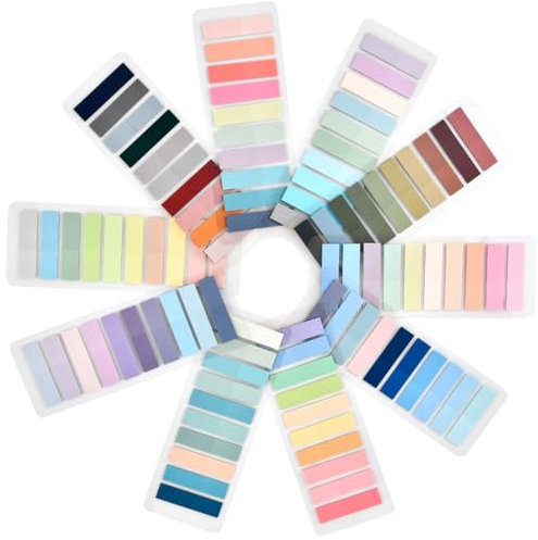 BATINO 2000 Stück Haftstreifen, 10 Stile Notes Haftnotizen Pastell Haftmarker Beschreibbare Klebezettel Klein Textstreifen Transparent für Büro Schule Seitenmarkierung Klebemarkierung (Mehrfarbig)