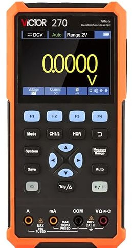 YuqiaoTime VICTOR 240 240S 270 270S handheld oscilloscope with multimeter auto range 40MHz 70MHz bandwidth Storage Oscilloscope factory(VICTOR 270)