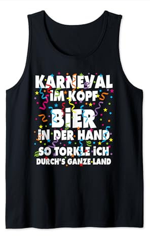 Karneval im Kopf Konfetti Kostüm Fasching Fastnacht Party Tank Top