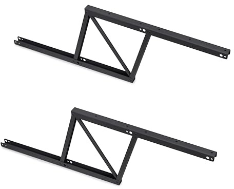 Emuca - Ensemble de mécanismes de levage pour tables basses, permette elevare la mesa 192mm, Acier, Peint en noir