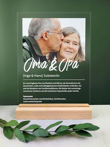 Generisch Oma und Opa Geschenk personalisiert - Acryl Foto Geschenk: Definition wie im Duden - Geschenke für Großeltern, Bester Opa, Geschenk Oma & Opa, Geschenke für Großeltern zum Geburtstag
