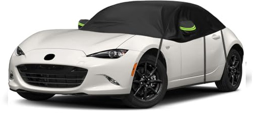 Autoabdeckung Ersatz für Mazda MX-5 Miata MK4 ND 2015-2025, Halbgarage | Wasserdicht Sonnenfest Hälfte Autoabdeckung UV Beständige Halbe Auto Abdeckplane Staubdicht Schneefest Outdoor Indoor