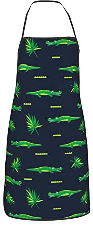 Amkong Bunte Kosmos UFO Alien Raumschiffe schwarze Schürze für Damen, Herren, Teenager, mit Taschen, Schürzen zum Kochen, Koch, Küche, Grillen, 1, One size