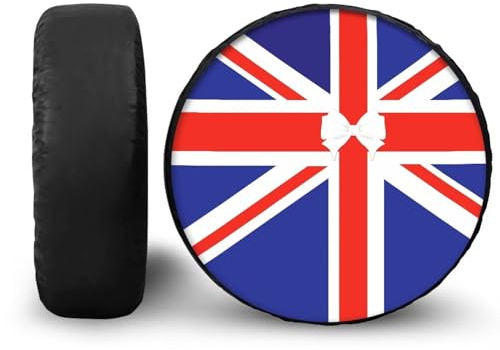 POLERO Union Jack British Flag Car Spare Tire Cover Fits for 14-19 inch Wheel Tire Case Wheel Protective Cover