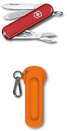 Victorinox Schweizer Taschenmesser Klein, Classic SD, Schlüsselanhänger & Hülle, Taschenmesser Klappmesser, Accessoires, Hülle, Silikon, Mango Tango