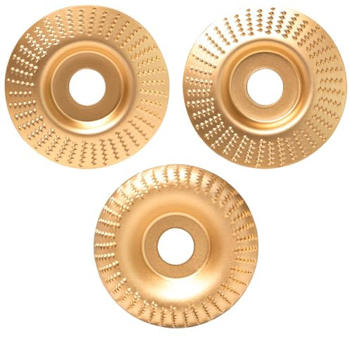 Pilikoll 3 Pezzi Intaglio Legno Mola Disco Ø100x 22mm Disco per Legno Smerigliatrice Abrasivo Lucidatura Modellatura Discos Angle Grinder Disco Abrasivo per Macinare, Intagliare, Lucidare