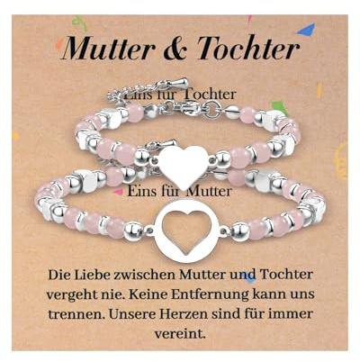 YELUWA 2PCS Mutter und Tochter Geschenk Armband, Geschenke zum Schulanfang | Armbänder für Mutter und Tochter Geschenke für Mutter Tochter Muttertag Geburtstag Weihnachten Abschluss Zurück Zur Schule
