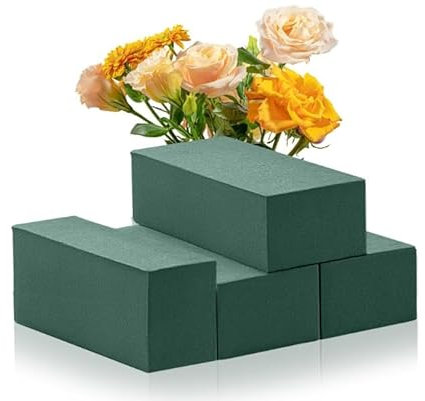 Amerise Wet Floral Foam Blocks – 4 Pack Flower Foam Bricks 23x11x7cm for Fresh Flower Arrangements | Florist Craft Blocks for Wedding Centerpieces, Bouquets, Events & Home Floral Displays