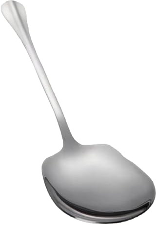 Großer Servierlöffel – Edelstahl | Großer Reislöffel aus Edelstahl, Salat- und Pasta-Servierbesteck, langlebiges Küchenbesteck | Metalllöffel für Platten, Buffet, Partys