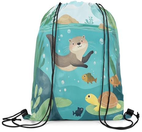 Tunnelzug Gymsack Schönes Tier Gymnastikbeutel Unisex Schultertasche wasserdichte Turnsack, Für Yoga, Strand, Strandurlaub, 36x42cm