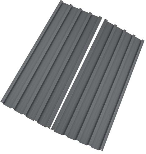 Corrugated Roofing Panels Galvanized Steel Roof Panels, L73.2×W16.77 Inch Heavy Duty Metal Roof Panels, Roof Protector for Garages, Sheds, Stables and Mobile Homes, Grey, 50PCS
