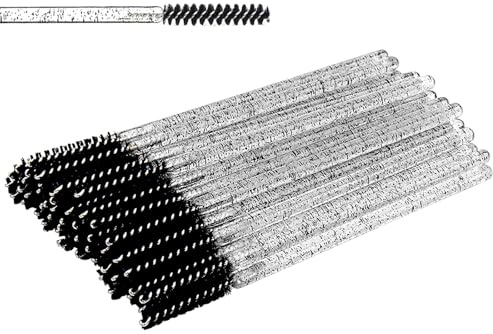 Corconess Skinny Mascara Wands 50pcs Mini Eyelash Brushes Disposable Lash Spoolies Micro Spoolies Eyebrow Brush Spoolies For Eyebrows Eyelash Extension Supplies(Black)