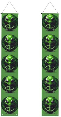 Veranda-Banner mit grünem Alien-Druck, Outdoor-Banner, Thanksgiving-Dekorationen, für alle Feiern