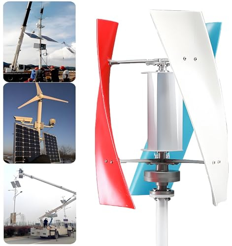 EpyGnom Turbina Eólica en Espiral Trifásica, 3000W Generador de maglev Permanente Vertical de bajo Ruido, Aerogenerador con Controlador MPPT, para Energía Suplementaria 3Color-24V