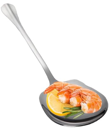 Cuchara de servir grande – 25,5 x 7,1 cm estructura de acero inoxidable, herramienta de acero inoxidable, diseño duradero | Cuchara multiusos, herramienta para servir comida para comidas, cocinas