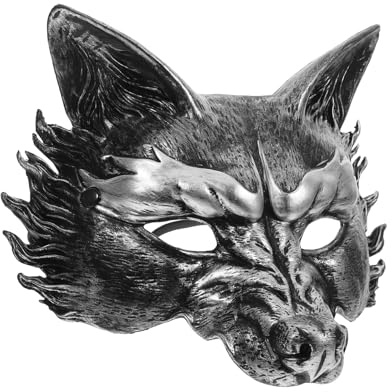 Cabilock Masque de Loup Vintage Réaliste pour Halloween et Cosplay, Demi-masque en Matériau Robuste, Confortable et Décoratif, Accessoire Unique pour Fête et Mascarade, Masque D’halloween