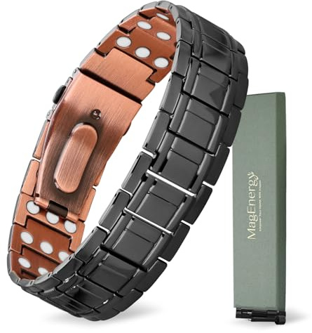 MagEnergy Copper Bracelet for Men, 3800 Gauss Magnets Healing Copper Bangle