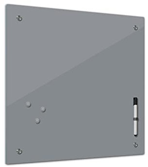 Bilderdepot24 Memoboard 40 x 40 cm | Farben | Grau | abwaschbare einfarbige Glas-Magnettafel mit Halterung Magneten Stift 1300a