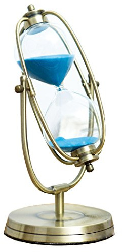Clessidra di vetro con sabbia, per decorare la tua cucina o per le lezioni, in bronzo, Rotating Blue in 60 Mins, 60 Mins