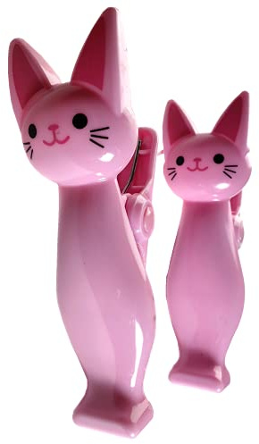 C&H Solutions Pink Cat Style Beach Towel Clips Jumbo Size for Beach Chair, Cruise Beach Patio, Pool Accessories for Chairs, Household Clip, Baby Stroller
