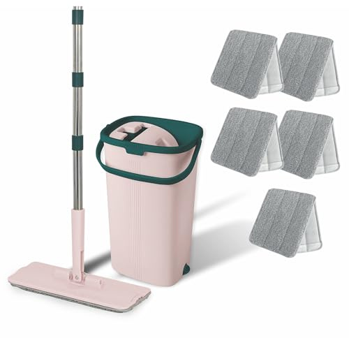 York Handy Kit Mopa Plana con Cubo Escurridor y 5 Paños