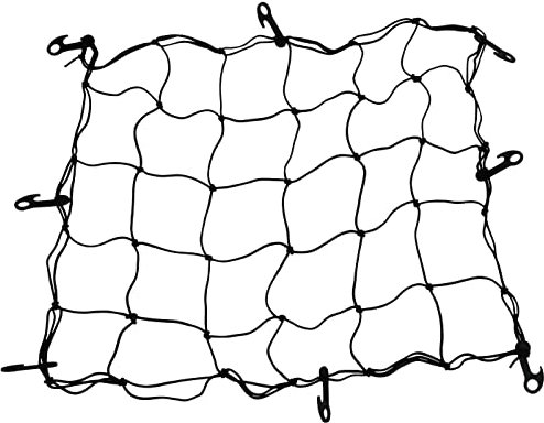 Aerzetix - C53724 - Rete di Protezione Elastico per Bagagli con 8 Ganci - 70x90cm - Colore Nero - tenditore Ragno - per Baule Auto Moto Veicoli