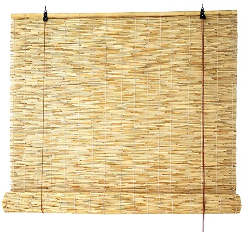 KDDEON Atmungsaktiver Bambusjalousien Sonnenschutz Bambus Jalousette,Anti-UV Bambusrollo mit Lifter,Natürlicher Lichtfilter Schilf Vorhang,Anpassbar,für Schlafzimmer Restauranthof (150x200cm/59x79in)