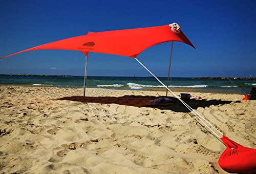 Grande Tente de Plage XXL Familiale Anti UV UPF 50+ - Abri Parasol Camping 5 Personnes, Installation 2min, Compact Voyage - 6 Couleurs - SHADYSAND