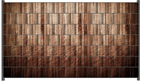 Wallario Zaun Sichtschutz Windschutz für EIN- und Doppelstabmattenzäune in der Größe Breite 2,50m x Höhe 1,40m, Motiv: Desgin Holz Optik Used Look