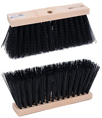 BawiTec Spezialbesen sehr robuster Straßenbesen mit extra Langen und kräfitgen Elaston-Kunststoff-Borsten in schwarz mit Standard-Stielloch Besen für Baustellen,Gartenbau etc. (40cm ohne Stiel)
